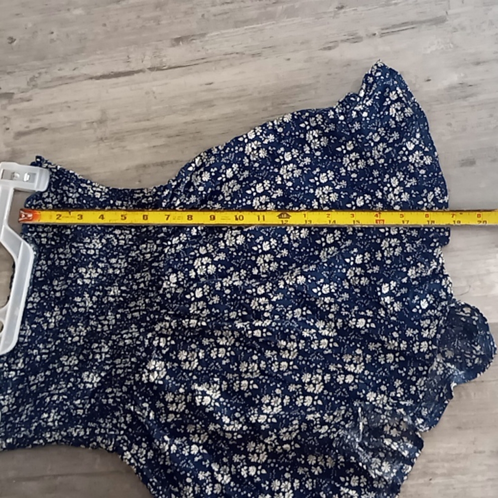 SEEK STRAPLESS ROMPER Size S Floral white and Dark blue - Picture 5 of 6